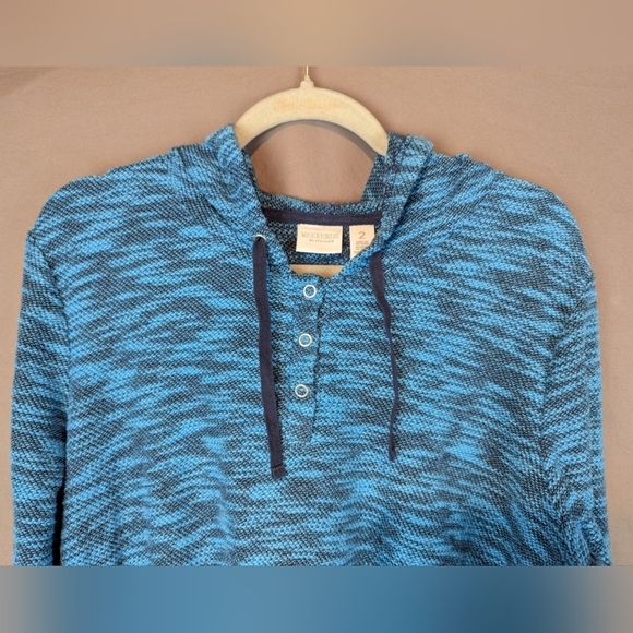 Weekends by Chico's tunic style hoodie size 2(large) in teal - Picture 8 of 10